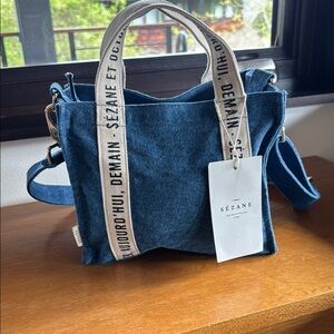 BRAND NEW WITH TAGS - Sezane small cabas libre denim tote